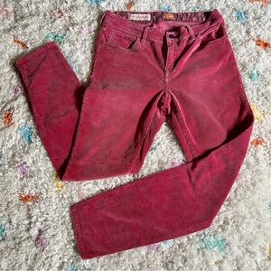 Anthropologie Mauve/Berry Corduroy Straight Leg Pants Size 28 Pilcro